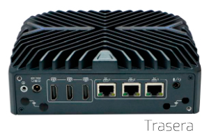eNX-i5-1235U-3L-trasera Ordenador fanless rugerizado en chasis de aluminio en color negro, con sistema de refrigeración pasiva sin uso de ventiladores para conseguir una protección ante entornos con mucho polvo.