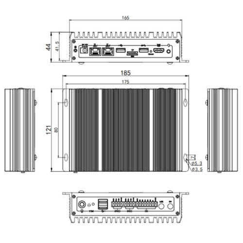 eRX-ARM-RK3588-DIMENSIONES ORDENADOR INDUSTRIAL RUGERIZADO