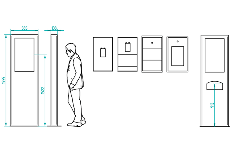 Dimensiones y versiones eTótem Sanitizer