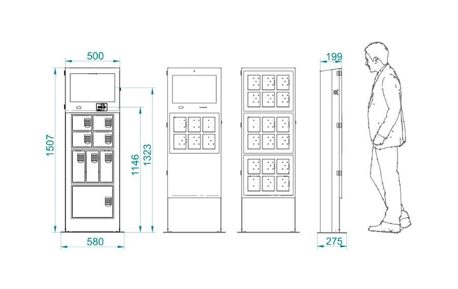 Dimensiones y medidads de taquillas modulares con código
