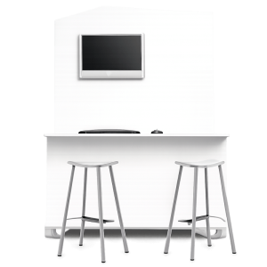 eStand_Frontal Mueble mostrador electrificado