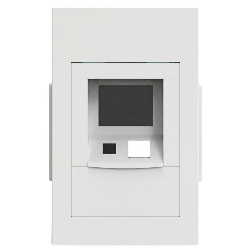 Kiosco de autopago empotrable en muros de hormigón o ladrillo, ideal para espacios públicos sin personal. Acepta pago en efectivo con canalización directa a caja fuerte, integra pantallas LCD y sistemas homologados, y se adapta a las necesidades del cliente con múltiples opciones de configuración.