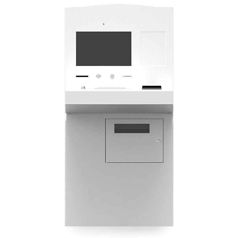 eAutoself terminal de autoservicio versátil y personalizable, perfecto para atender a todo tipo de usuarios gracias a su amplia capacidad de integración de componentes como pantallas táctiles, TPV, impresoras o dispensadores de tarjetas. Su diseño modular, adaptable a cualquier espacio y corporativa, facilita el mantenimiento y asegura una experiencia interactiva eficiente y duradera.
