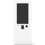 Tótem multimedia vertical indoor de 43 pulgadas, que puede integrar periféricos como webcam, lector QR o RFID.