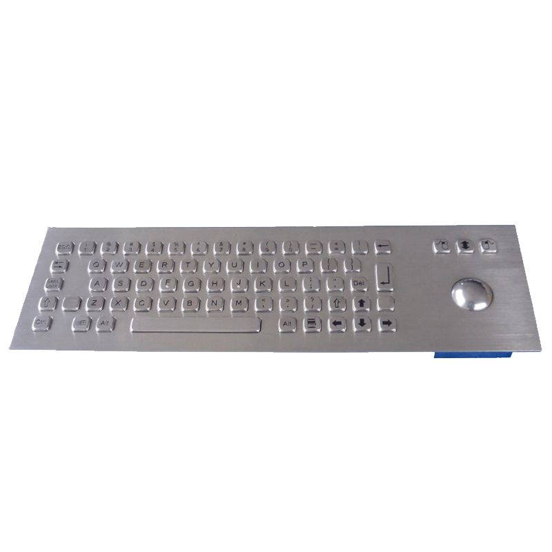 Teclado industrial de acero pulido con IP65/IP68 para montaje frontal (de arriba hacia abajo) con 69 teclas