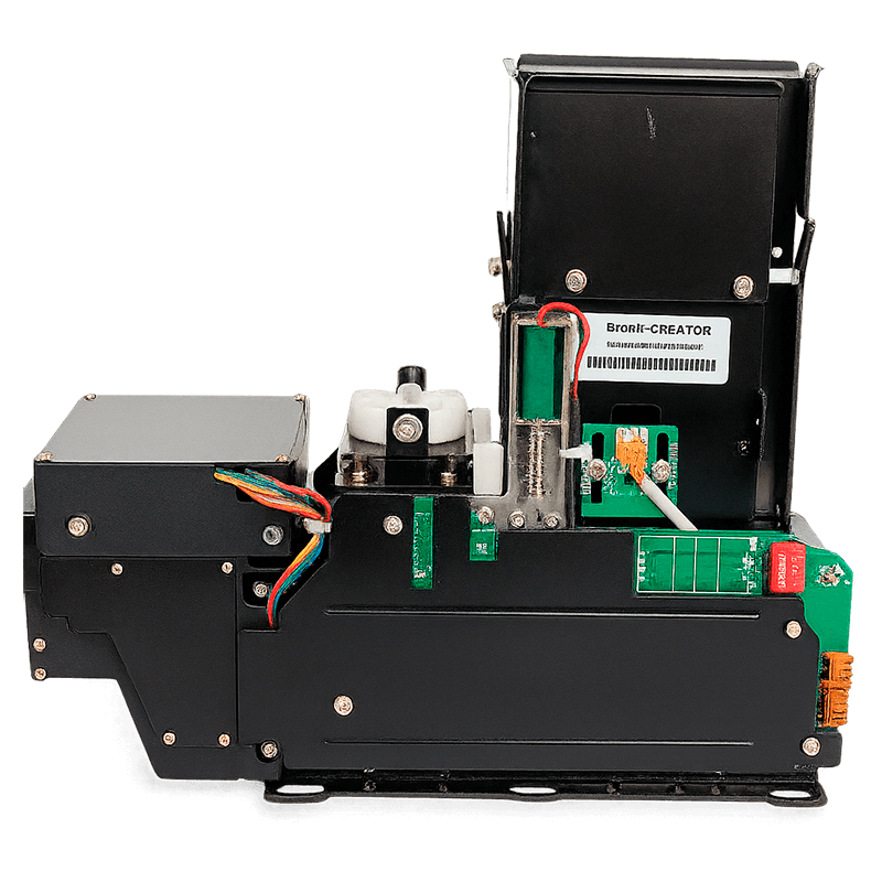 Interior Dispensador y codificador de tarjetas chip y RFID compacto y económico, con inserción media para evitar la retención de tarjetas eLT CRT 571