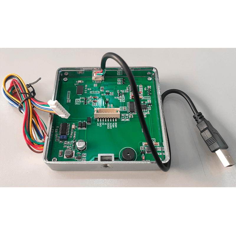 Interior del lector 2D, QR y RFID de alto rendimiento, fácil de montar y configurar, compatible con tarjetas EM y MIFARE y lectura desde pantallas móviles