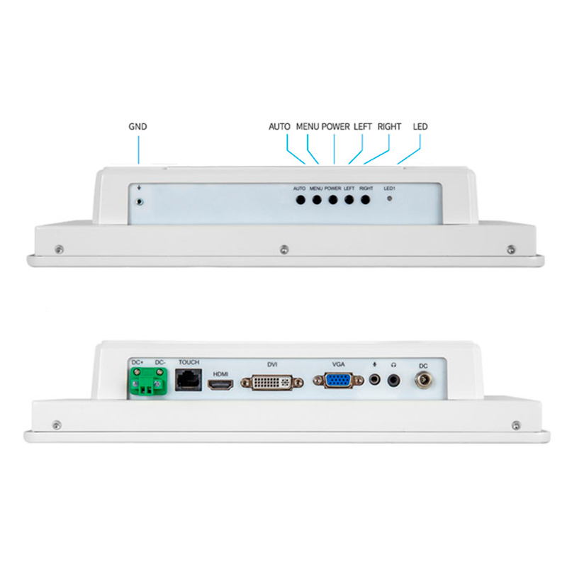 eMonitor-MD215 conexiones y puertos monitor para entornos médicos