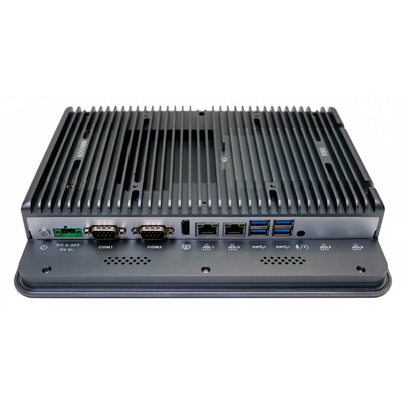 Puertos y conexiones del panel PC táctil capacitivo de 15" ePX15-i5-8265U-TPM