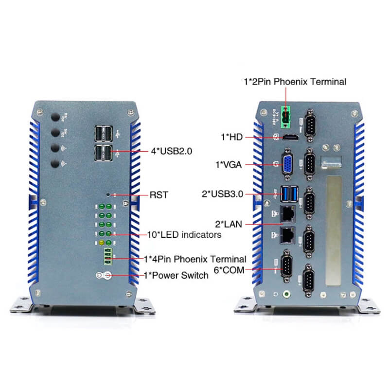Pc Industrial eRX-CL-J1900-PCI conexiones