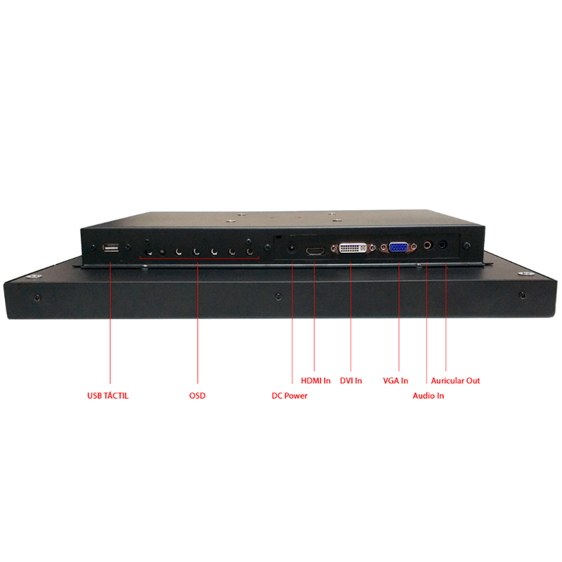 ePanel-Rear_Opciones-de-conectividad Monitor táctil capacitivo/resistivo de marco abierto con anclajes