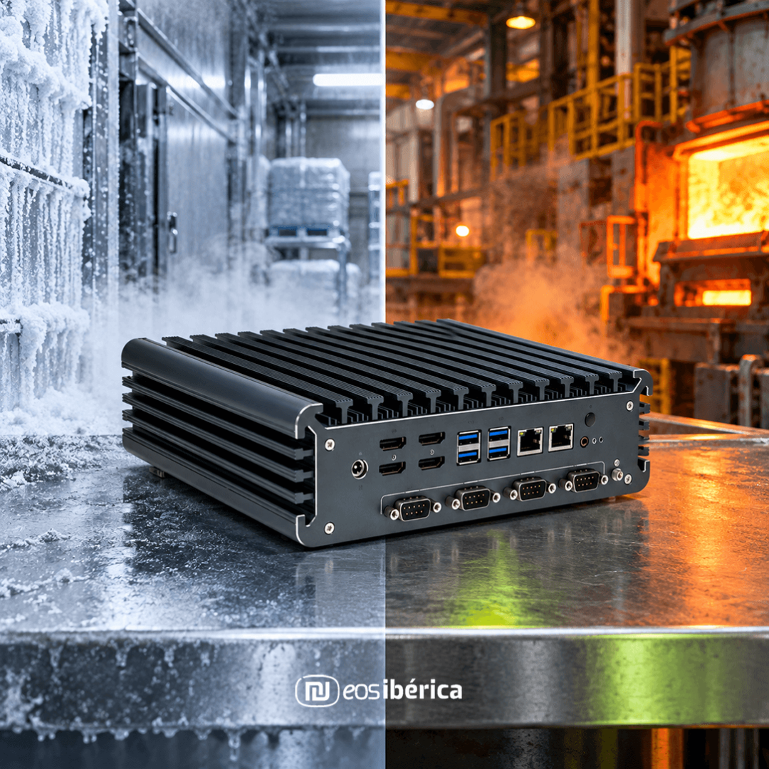 PC industrial fanless entre un entorno de frío extremo y una nave industrial a alta temperatura