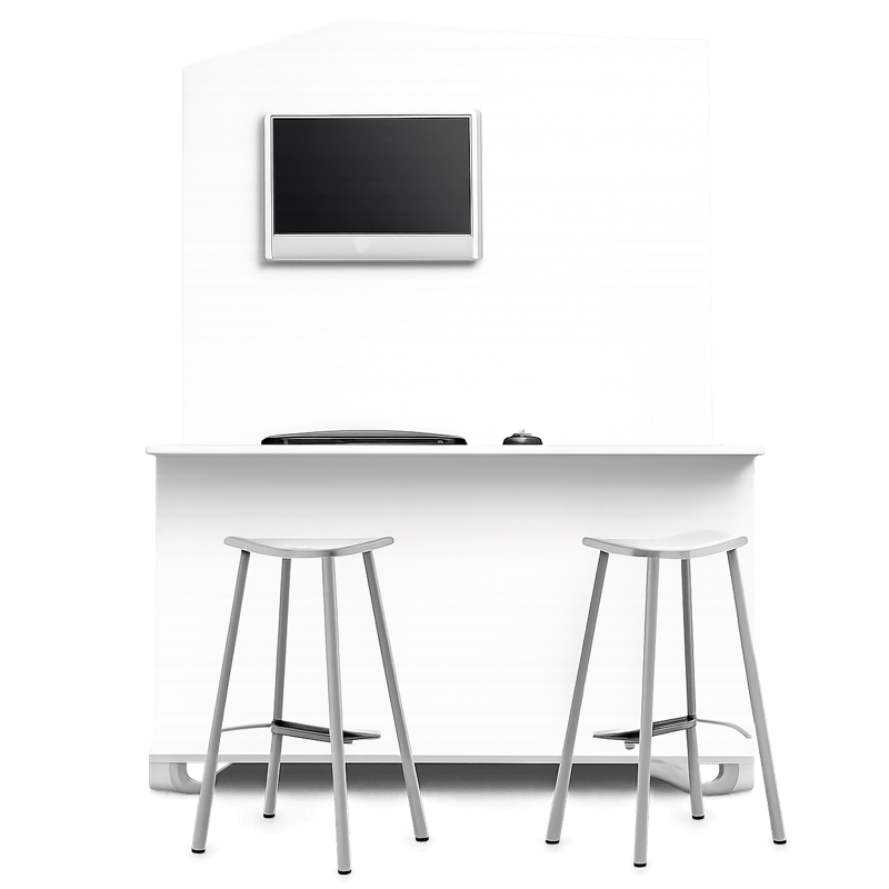 eStand_Frontal Mueble mostrador electrificado
